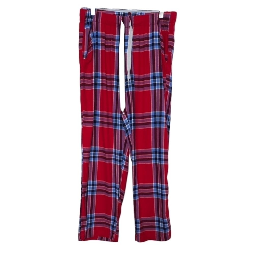 Aerie Red Blue Plaid Flannel Mid-rise Cozy Pajama Pants w Pockets Size Medium